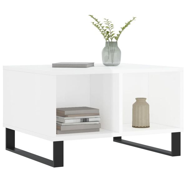 vidaXL Stolik kawowy, biały o wysokim połysku, 60x50x36,5 cm