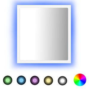 vidaXL Lustro łazienkowe LED, białe, 40x8,5x37 cm, akryl