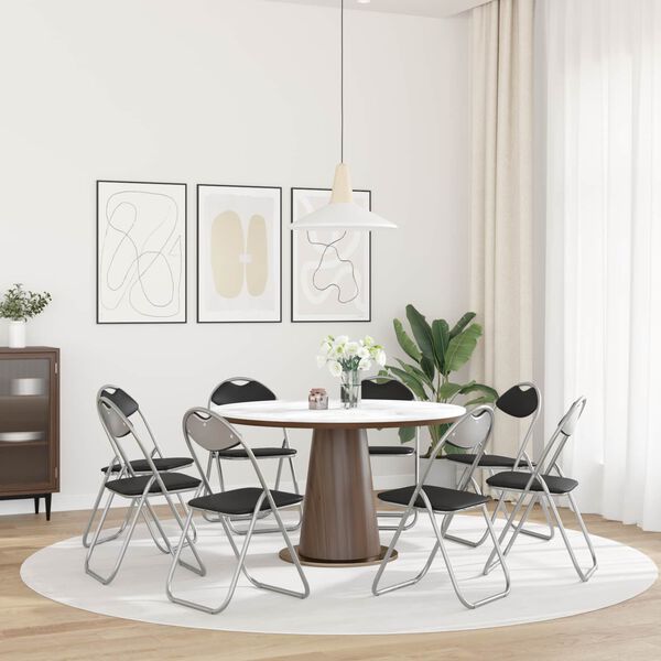 vidaXL Krzesło składane 8 pcs Czarny i szary 48 x 43,5 x 81 cm