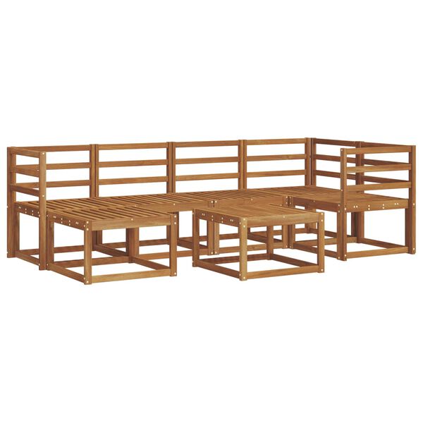 vidaXL Zestaw sof na zewnątrz z poduszką 7 pcs Naturalny i Jasny Szary