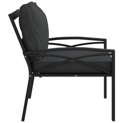 vidaXL Krzesła ogrodowe z szarymi poduszkami, 2 szt, 68x76x79 cm, stal