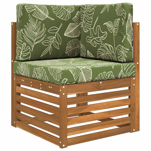 vidaXL Poduszka do sofy na zewnątrz 3 pcs Wz&oacute;r liścia Poliester