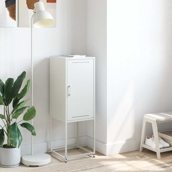 vidaXL Szafka, biała, 36x39x107 cm, stal