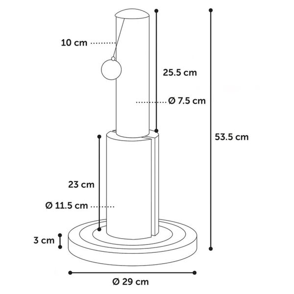 FLAMINGO Drapak dla kota Ayla, 29x29x53,5 cm, kremowy