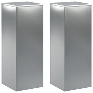 vidaXL Stojak na rośliny 2 pcs srebrny 30 x 30 x 80 cm Stal nierdzewna