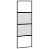 vidaXL Drzwi przesuwne, czarne, 76x205 cm, szkło hartowane, aluminium