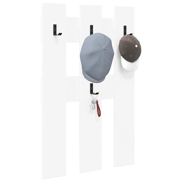 vidaXL Wieszak na płaszcze montowany na ścianie Biały 65 x 3 x 100 cm