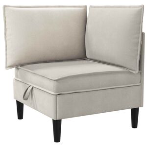 vidaXL Rogowa Sofa z Przechowywaniem Owies Welur
