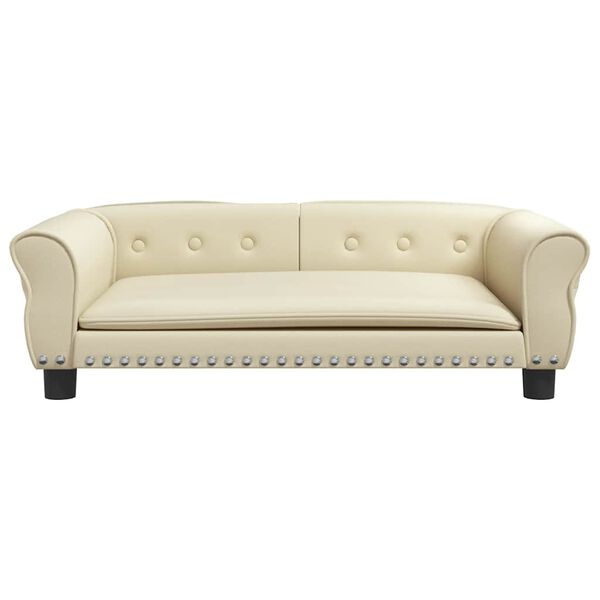 vidaXL Legowisko dla psa, kremowe, 95x55x30 cm, sztuczna sk&oacute;ra