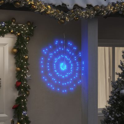 vidaXL Ozdoby świąteczne ze 140 lampkami LED, 4 szt, niebieskie, 17 cm