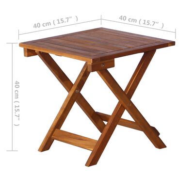 vidaXL Leżak ze stolikiem, lite drewno akacjowe, brązowy