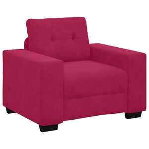 vidaXL Sofa Fotel Wino Czerwone 100x78x80 cm Aksamit