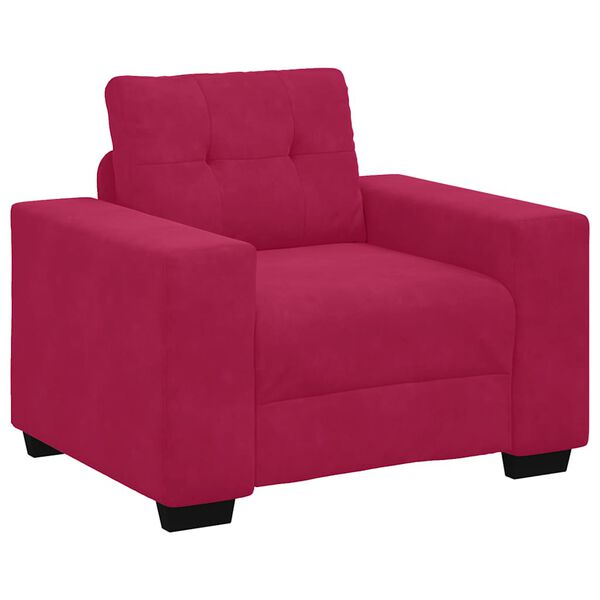 vidaXL Sofa Fotel Wino Czerwone 100x78x80 cm Aksamit