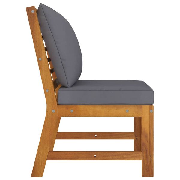 vidaXL Moduł sofy środkowej z ciemnoszarą poduszką, drewno akacjowe