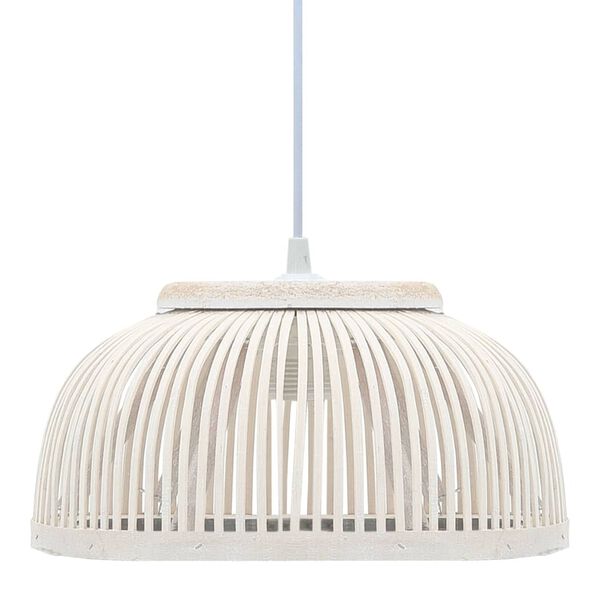 vidaXL Lampa wisząca, bambusowa, 37x15,5 cm, 40 W, E27, p&oacute;łkolista