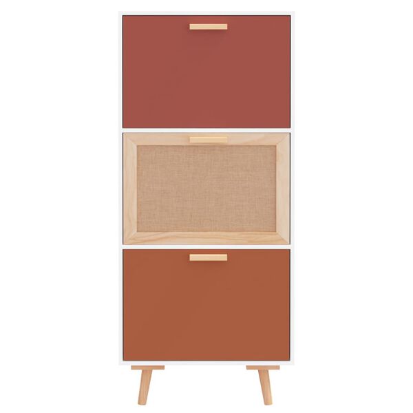 vidaXL Szafka na buty, biała, 52x25x120 cm, materiał drewnopochodny