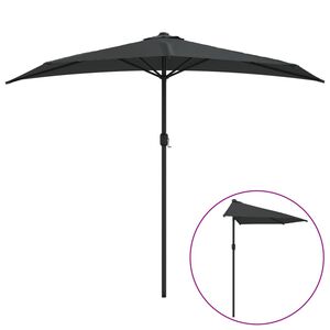 vidaXL P&oacute;łparasol balkonowy na słupku z aluminium, 270x144cm, antracyt
