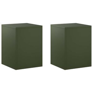 vidaXL Stojak na rośliny 2 pcs Oliwkowy zielony 30 x 30 x 40 cm Stal