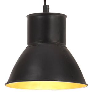 vidaXL Lampa wisząca, 25 W, czarna, okrągła, 17 cm, E27