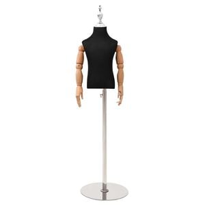 vidaXL Regulowany manekin 120-157 cm z podstawą Dla obu płci PP Czarny