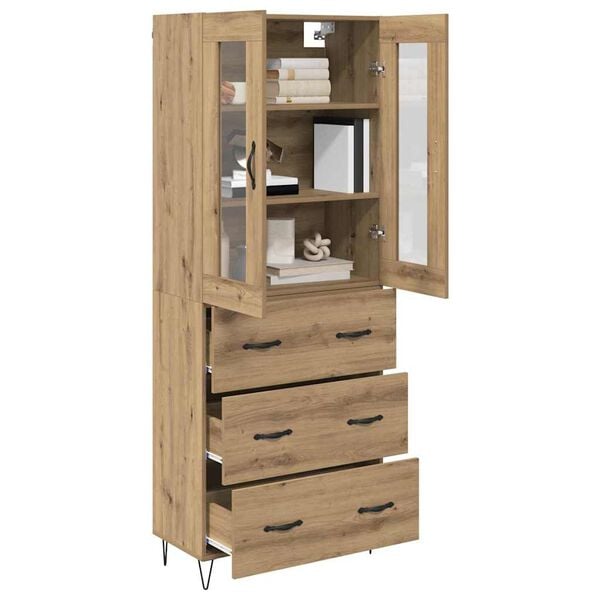 vidaXL Highboard z szufladą Dąb rzemieślniczy 69,5 x 34 x 90 cm