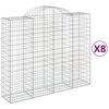 vidaXL Kosze gabionowe, 8 szt, 200x50x160/180 cm, galwanizowane żelazo