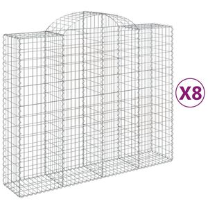 vidaXL Kosze gabionowe, 8 szt, 200x50x160/180 cm, galwanizowane żelazo