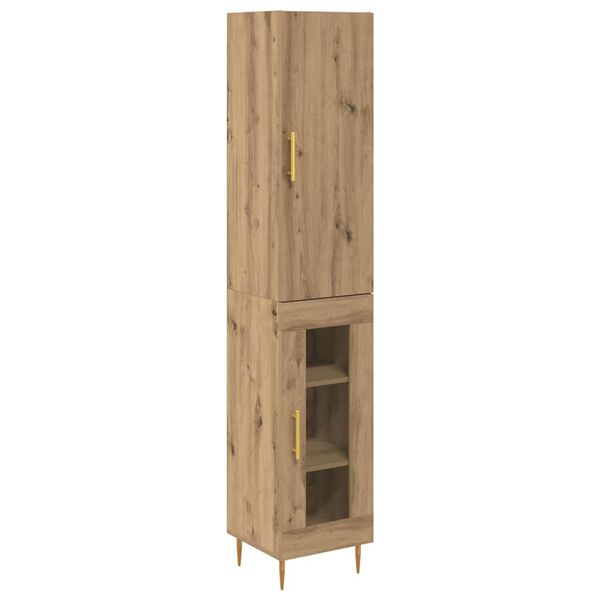 vidaXL Highboard 2 pcs Dąb rzemieślniczy Materiał drewnopochodny