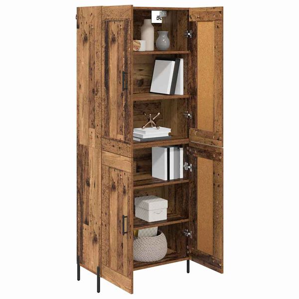 vidaXL Highboard 2 pcs Stare drewno Materiał drewnopochodny