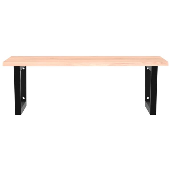 vidaXL P&oacute;łka ścienna pod umywalkę, stal i lite drewno dębowe