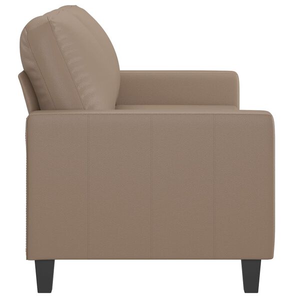 vidaXL 2-osobowa sofa, kolor cappuccino, 140 cm, sztuczna sk&oacute;ra