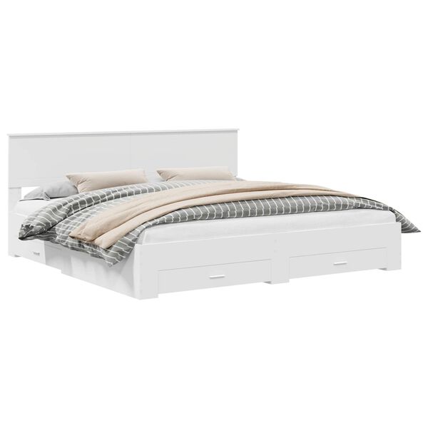 vidaXL Ramka ł&oacute;żka Biały 200 x 200 cm Materiał drewnopochodny