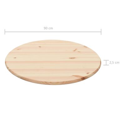 vidaXL Blat stołu, naturalne drewno sosnowe, okrągły, 25 mm, 90 cm