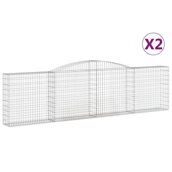 vidaXL Kosze gabionowe, 2 szt, 400x30x100/120 cm, galwanizowane żelazo
