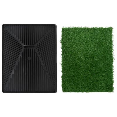vidaXL Toaleta dla zwierząt z tacą i sztuczną trawą, zieleń, 63x50x7cm