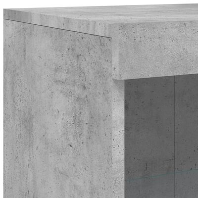 vidaXL Szafka boczna z LED, szarość betonu, materiał drewnopochodny