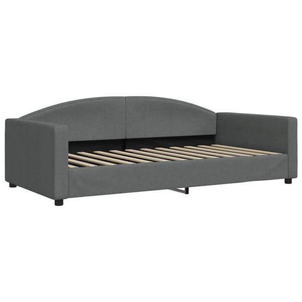 vidaXL Sofa rozsuwana z szufladami, ciemnoszara, 100x200 cm, tkanina