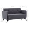 vidaXL 2-osobowa sofa tapicerowana tkaniną, 115x60x67 cm, ciemnoszara