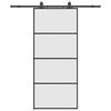 vidaXL Drzwi przesuwne z zestawem okuć czarne 90x205 cm ESG szkło