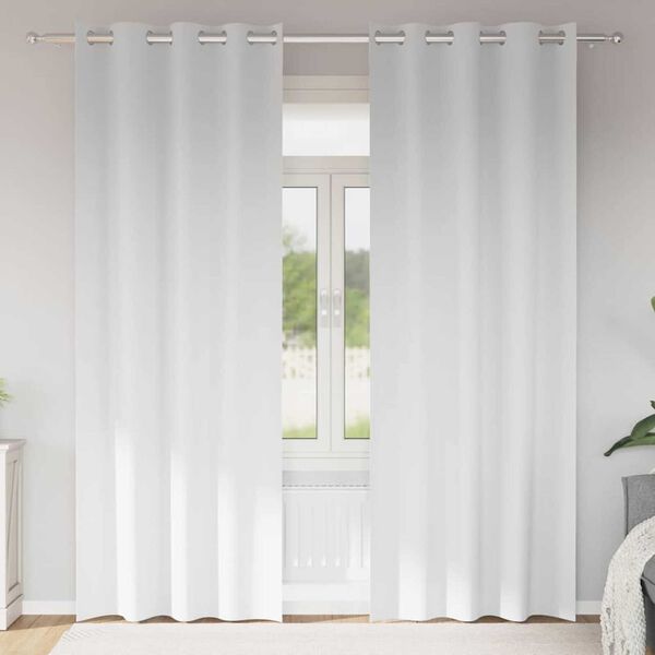vidaXL Firany blackout z k&oacute;łkami 2 pcs Czysta Biała 245 x 140 cm