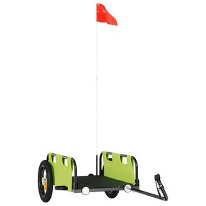 vidaXL Przyczepka rowerowa, zielona, tkanina Oxford i żelazo