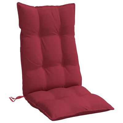 vidaXL Poduszki na krzesła z wysokim oparciem, 4 szt., winna czerwień