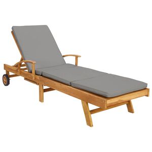 vidaXL Leżak 100% Poliester, solidny teak