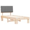 vidaXL Ramka ł&oacute;żka z tapicerowanym wezgłowiem Jasnoszary 90 x 190 cm