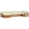 vidaXL Zestawy sof 7 pcs Naturalny i Kremowy Lite Drewno Akacji