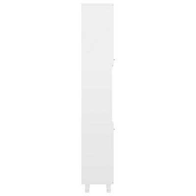 vidaXL Szafka łazienkowa, wysoki połysk, biała, 30x30x179 cm, płyta