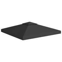 vidaXL 2-poziomowe zadaszenie altany, 310 g/m² 3x3 m, czarne