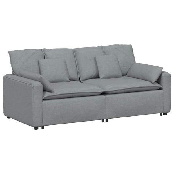 vidaXL Sofa modułowa z poduszkami, jasnoszara