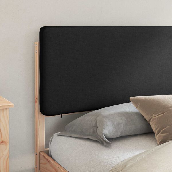 vidaXL Ramka ł&oacute;żka z tapicerowanym wezgłowiem Czarny 200 x 200 cm