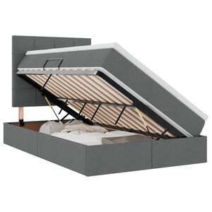 vidaXL Ł&oacute;żko z miejscem na przechowywanie i LED Ciemnoszary Poliester
